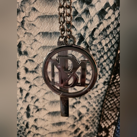 BADGLEY MISCHKA Light Blue Vegan Leather with Multicolor Striped Center Pattern - Picture 10 of 13